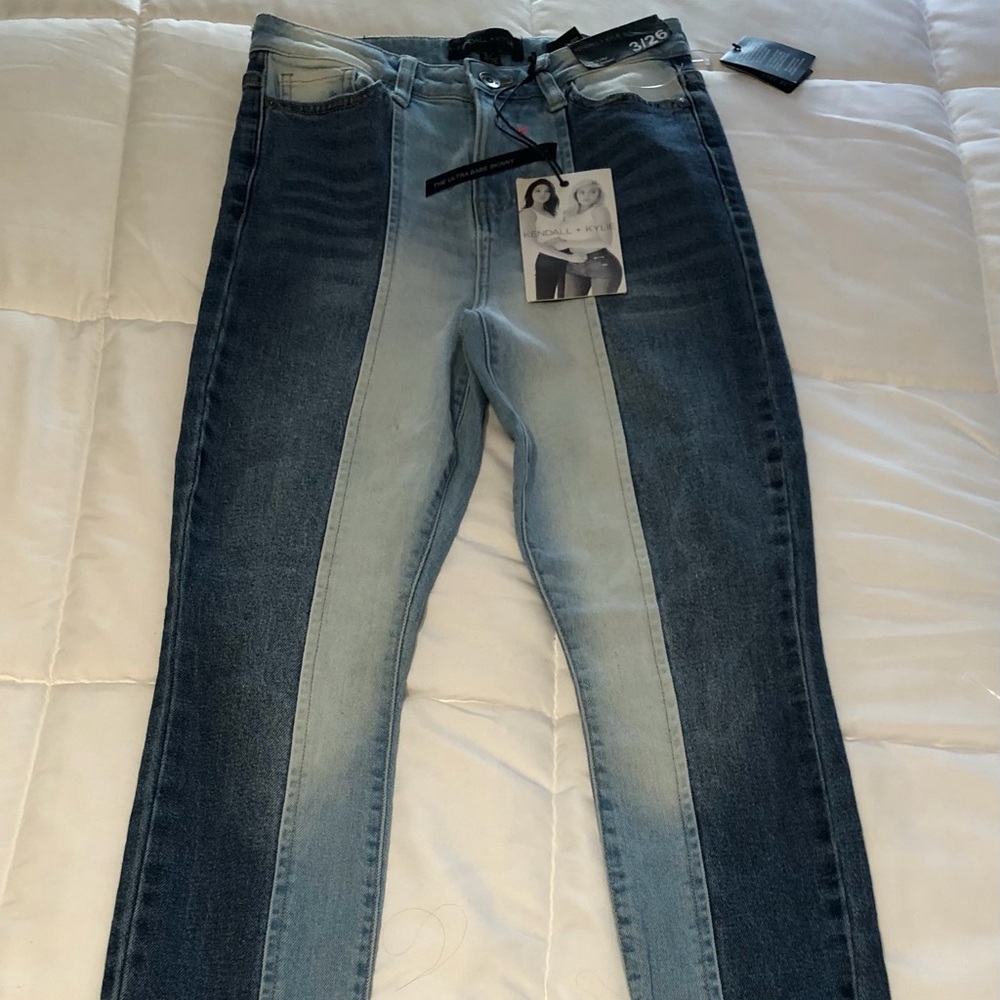 Kendall + Kylie "The Ultra Babe Skinny" Mixed Denim jeans 3/26 NWT
